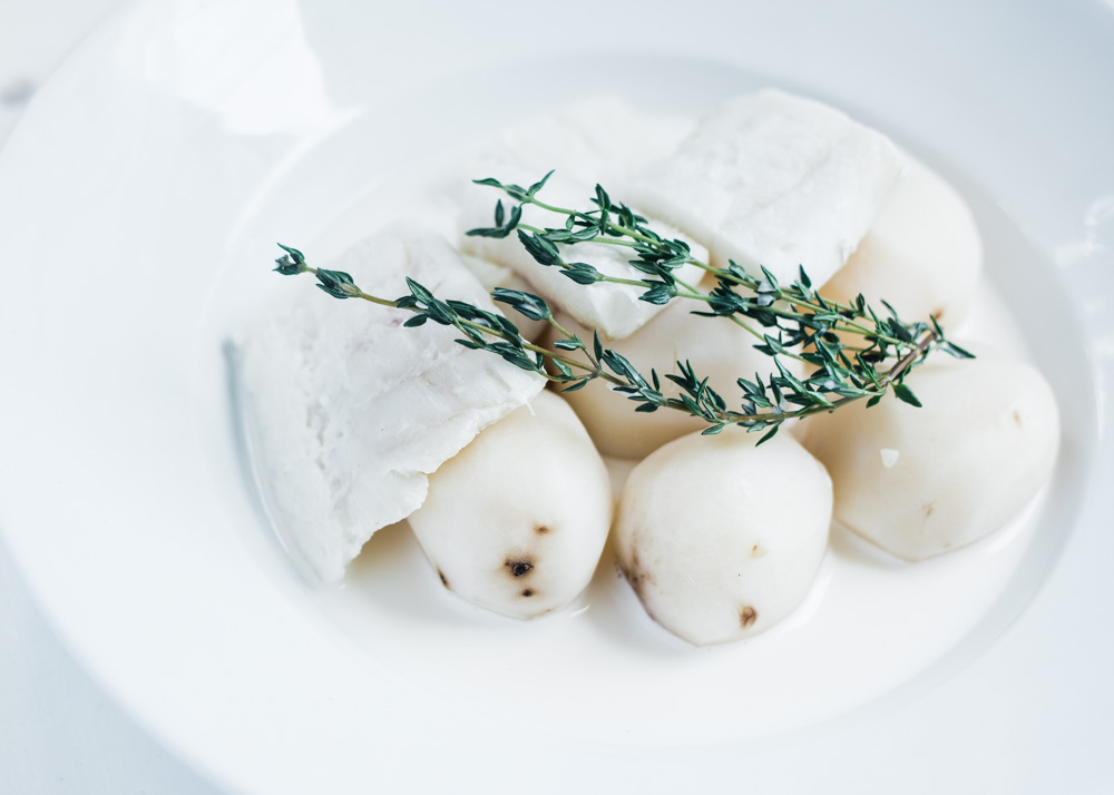 Milk Poached Cod with Potatoes
